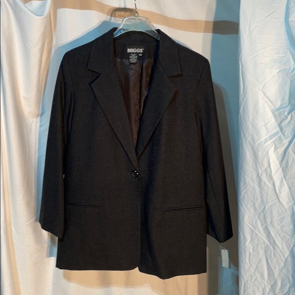 Briggs 16w charcoal 💯wool jacket NWT